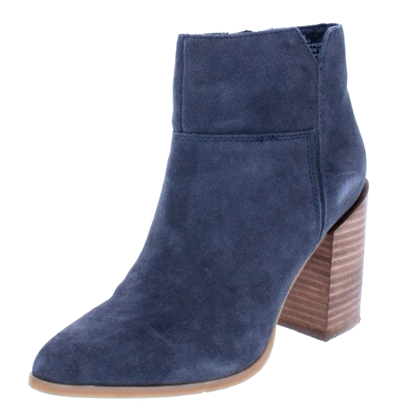 Nine West Shoes - Nine West Kirby Gray Blue Suede Booties With Block Heel And Pointed Toe Size 7.5